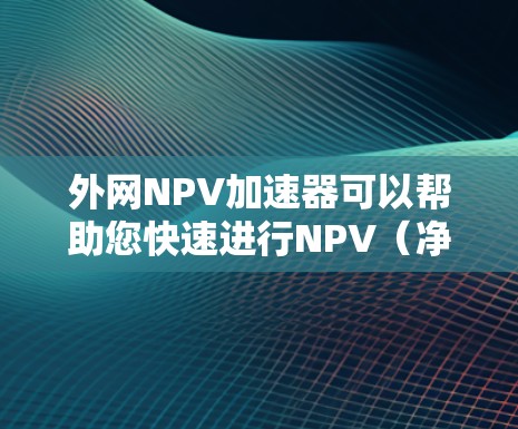 外网NPV加速器可以帮助您快速进行NPV（净现值）计算，适用于各种NPV计算方法和工具。以下是一些可能的加速器推荐