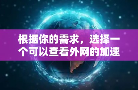 根据你的需求，选择一个可以查看外网的加速器，以下是一些推荐