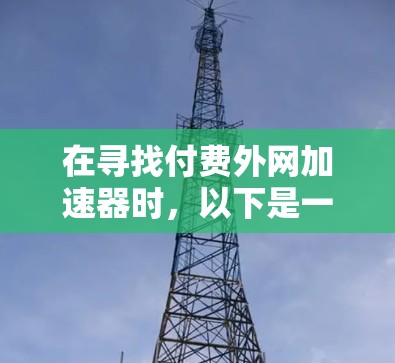 在寻找付费外网加速器时，以下是一些关键步骤和建议