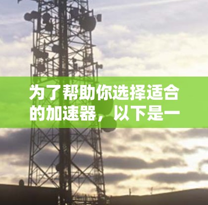 为了帮助你选择适合的加速器,以下是一些关键点的总结