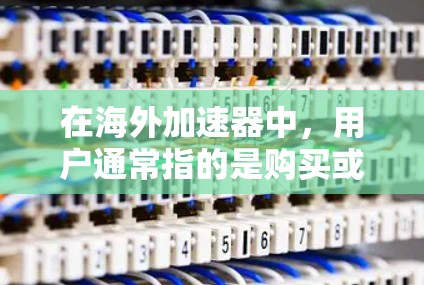 在海外加速器中，用户通常指的是购买或使用专门设计在海外的加速器软件，以加速计算机或手机的网络连接。海外加速器是一种通过技术手段加速网络连接的技术，通常用于提升性能，减少延迟，以及在海外设备上使用
